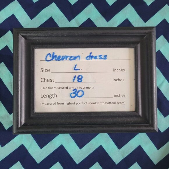 Pink Republic Chevron Sheer Dress Blue Teal Womens Large Sleeveless Ligtweight - Picture 6 of 10